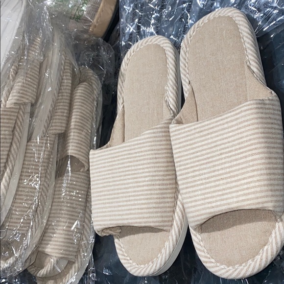 NUDE STRIPED SLIPPERS - Picture 3 of 4